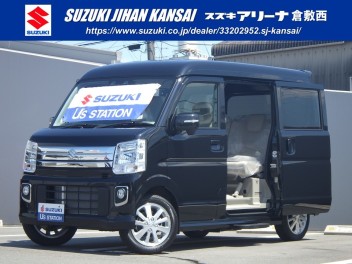 オススメ中古車情報！　エブリイワゴン　ＰＺターボスペシャル　３型　ブラック　令和２年３月登録　車検令和５年３月まで　走行６キロ